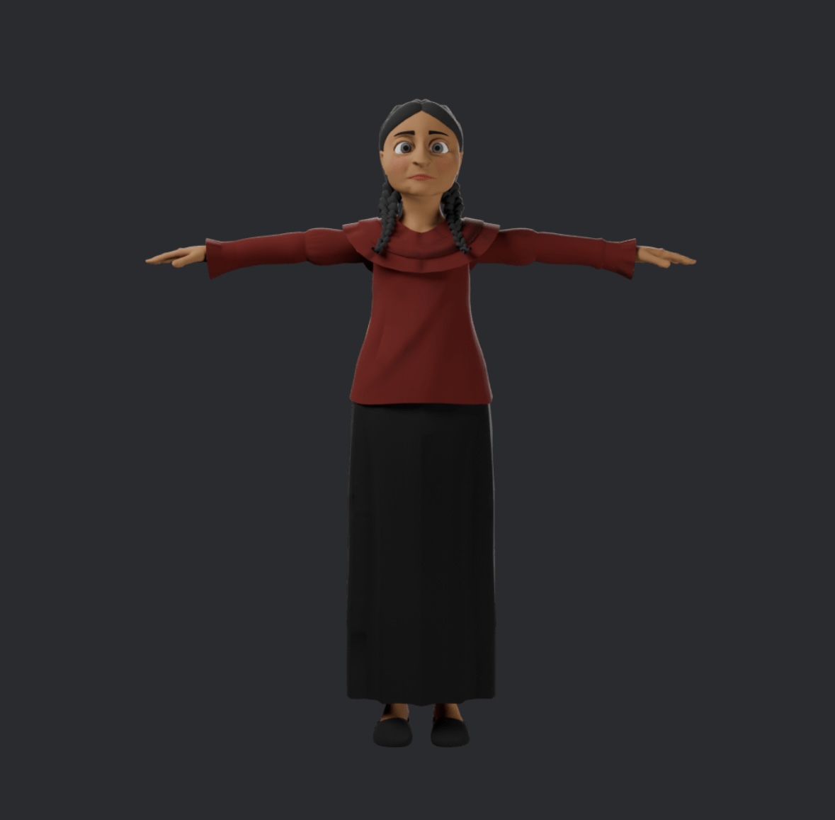 3D character model in T-pose